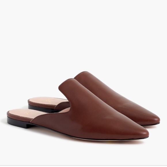 J. Crew Shoes - New JCREW Pointed Toe Slides in Leather